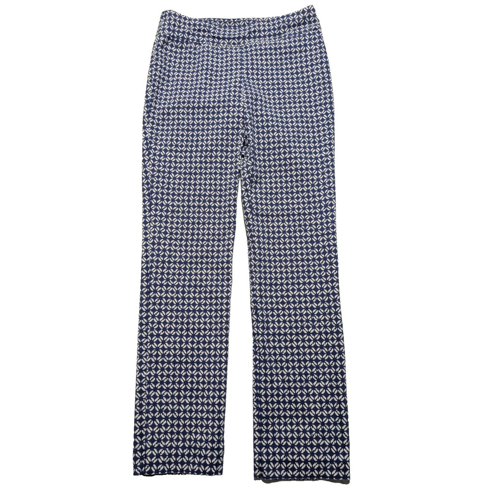 J McLaughlin Pull-on Pants - Women Size 4 Blue Geo Rayon Nylon Stretch